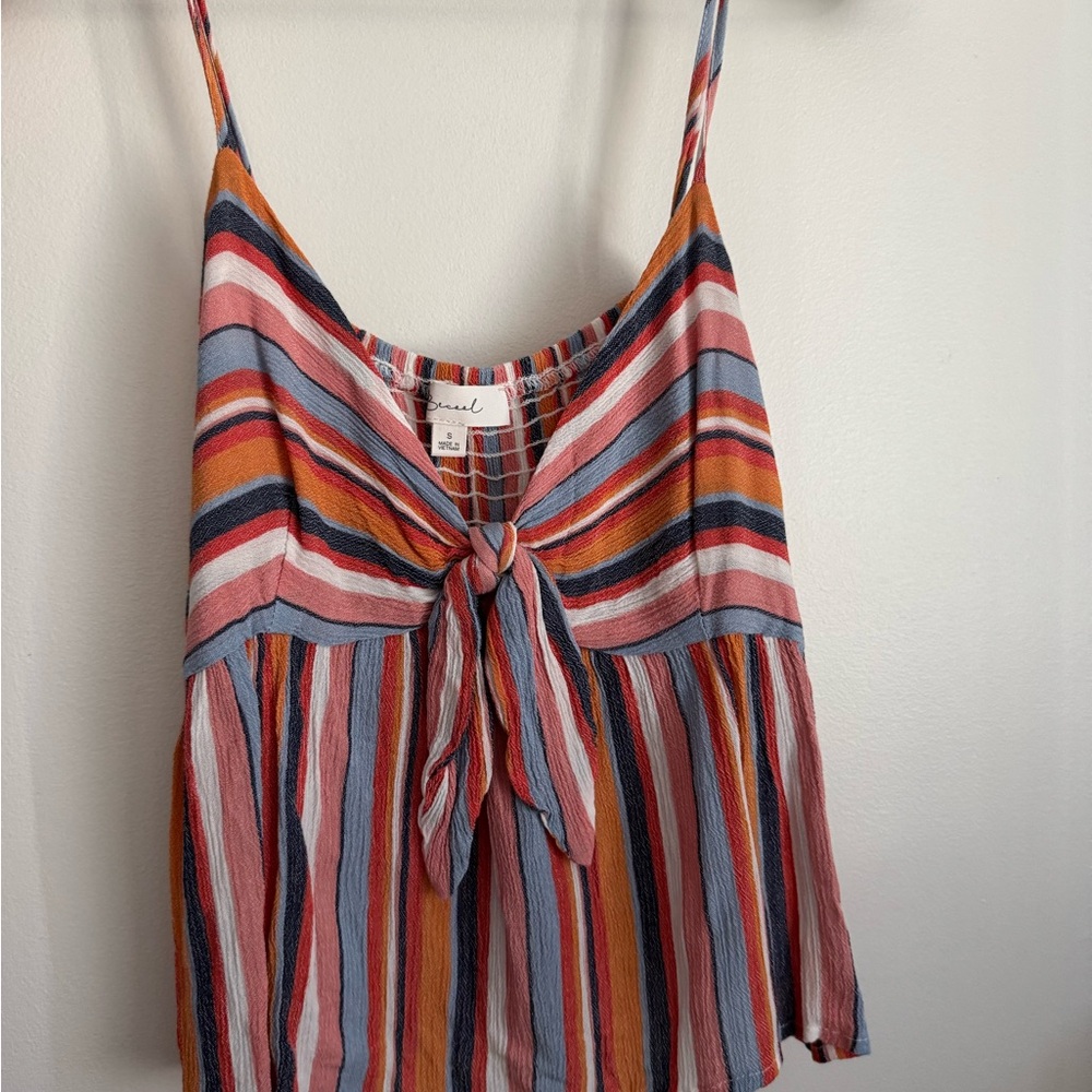 Colorful Cropped Striped Women’s TanTop